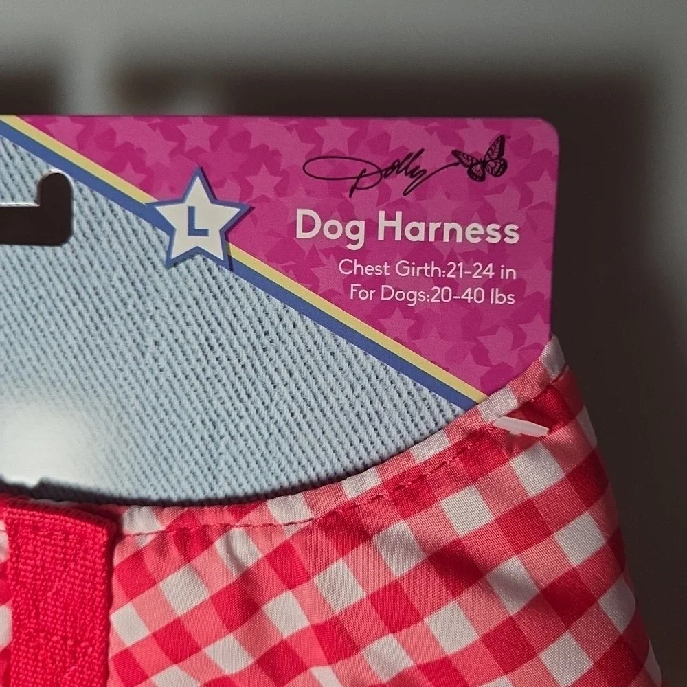 Doggy Parton Red & White, Satin Bow, Ruffles,& Butterflies Puppy/Dog Harness, L‎